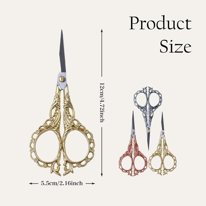 NOVAL Vintage Stainless Steel Nail Scissors for Tips, Cuticle and Art Detailing, Golden - Image 3